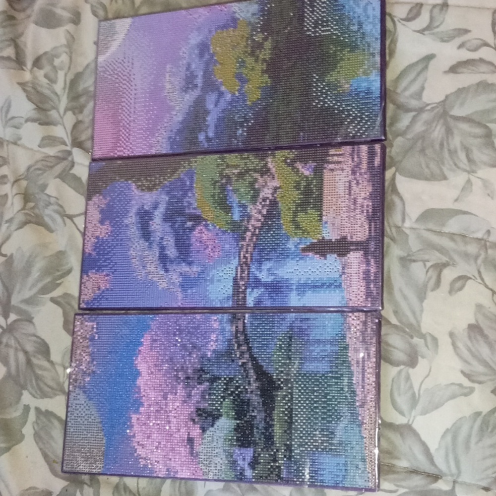 Trio of Individual Diamond Art Canvases